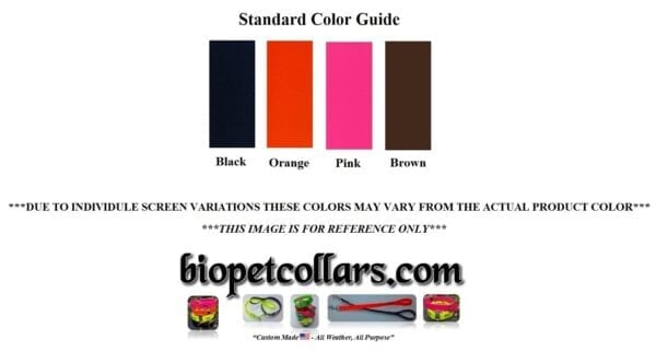 A smaller image of available colors for the collars with a center ring