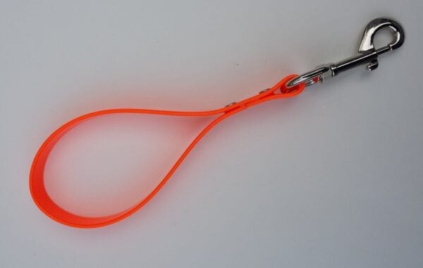 An orange leash with handle